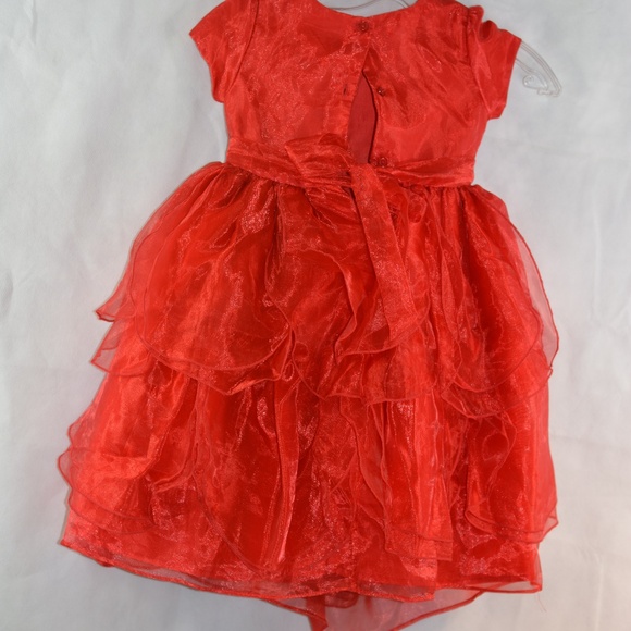Bon Cheri SZ 6 Red Organza Girls Christmas/Part Dress - Picture 9 of 11